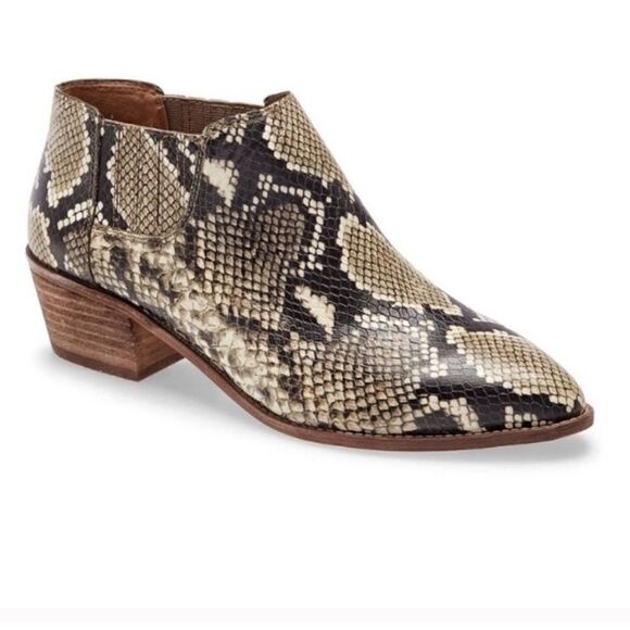 Madewell Chelsea Snakeskin Boots Leather Upper Size 8 - Picture 1 of 10